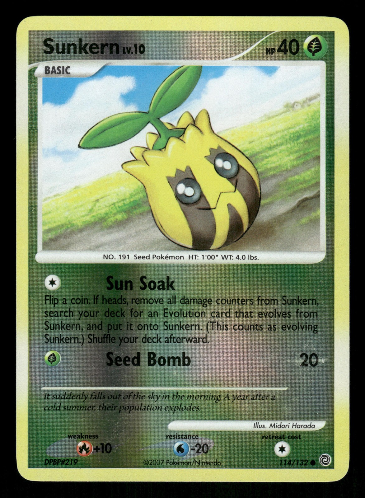Pokemon Sunkern Common Secret Wonders 114/132 LP Reverse Holo