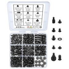420Pcs Computer Screws Motherboard Standoffs Kit for Motherboard Laptop Computer