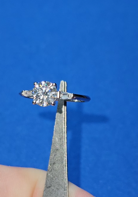 1ct D Moissanite Ring Solitaire 4 Prong Womens S925 Silver GRA