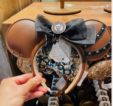 Genuine Disney Pirates of The Caribbean Brown Minnie Mouse Ears Headband