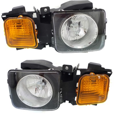 Driver and Passenger Side Headlights For Hummer H3 2006-2010 Halogen with Bulbs