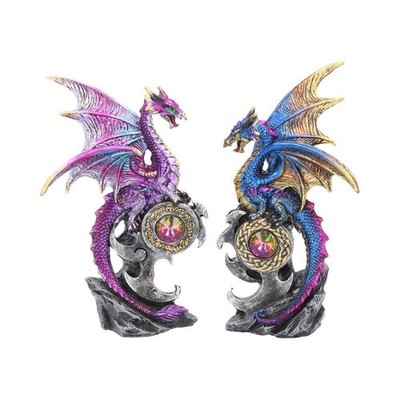 Nemesis Now Realm Protectors Figuren 2er Set Fantasy Drache Kristall Ornamen