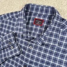 UNTUCKit Button Flannel Shirt Men's Plaid Large Polyester Blend Slim