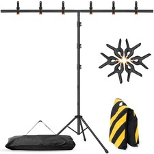 TShape Portable Backdrop Stand 8x5.2FT Photo Background Kit 6 Spring Clamps