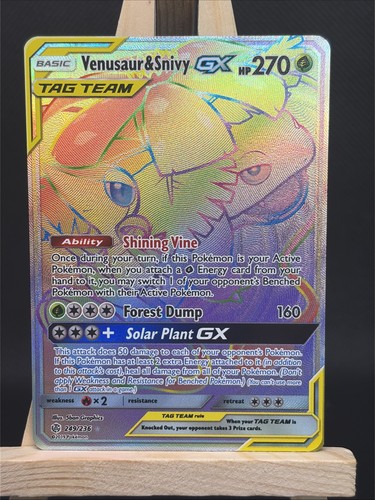 Venusaur & Snivy GX (Secret) 249/236 Sm-Cosmic Eclipse Holo