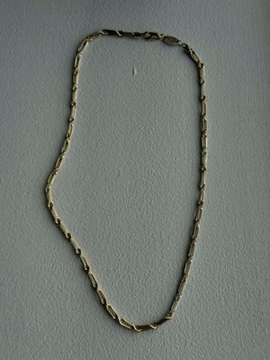 14K Gelbgold & 925 Sterling Silber Kette Halskette Made in USA Länge 18 Zoll