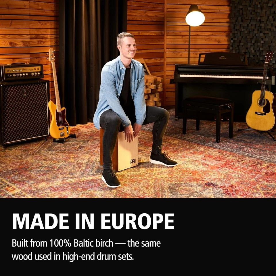 Tambor cajón de abedul báltico marrón claro: aprende percusión fácilmente sin experiencia Foto 4 de 4