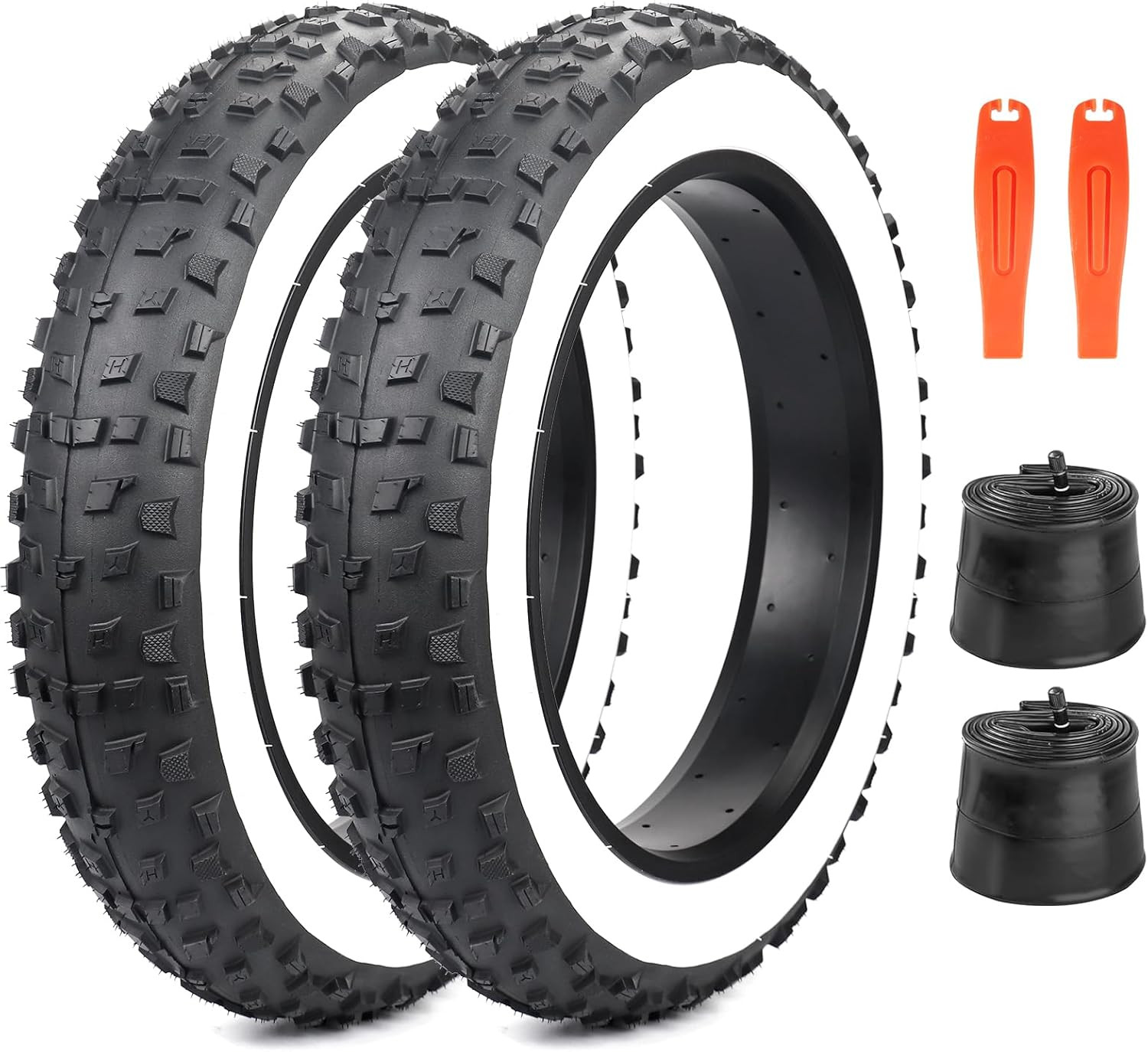 Heavy Duty 20X4 All-Terrain Bike Tires - 2 Pack for Electric & Beach Cruisers