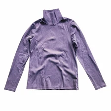 Uniqlo T-shirt Women's Small HeatTech Turtleneck Long Sleeve Layering Tee READ