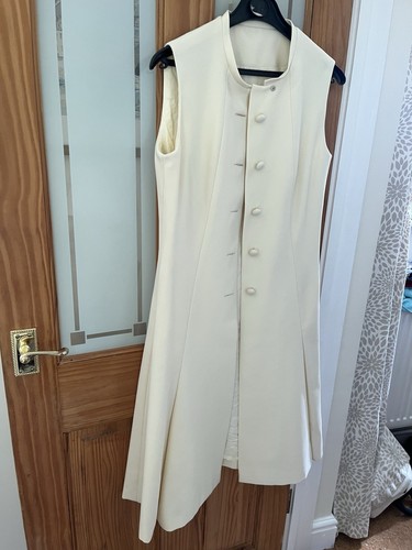 Vintage Ann Michael Cream Dress And Sleeveless Coat 12-14 - Imagen 9 de 15