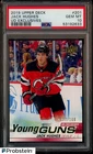 2019-20 Upper Deck UD Exclusives Hockey Young Guns Jack Hughes RC /100 PSA 10