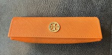 Tory Burch Orange Saffiano Leather Glasses Case