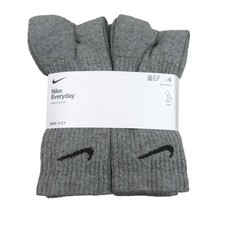 Nike Everyday Cushion Crew Socks Grey 6 Pack Womens 6-10 / Youth 5Y-7Y NEW