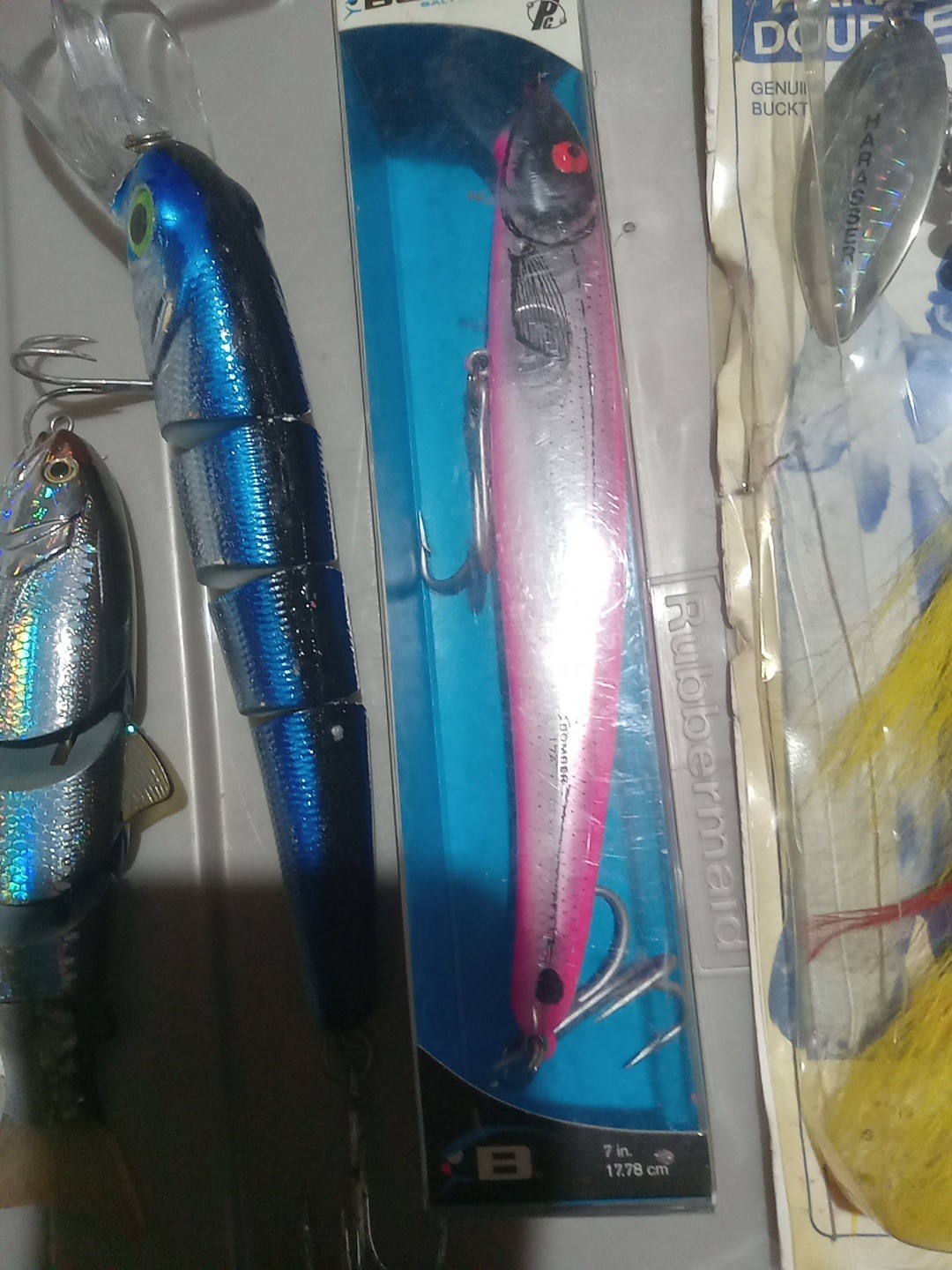 5 Musky Lures. 3 new In Box 2 Jointed Barley Used.  - Image 13