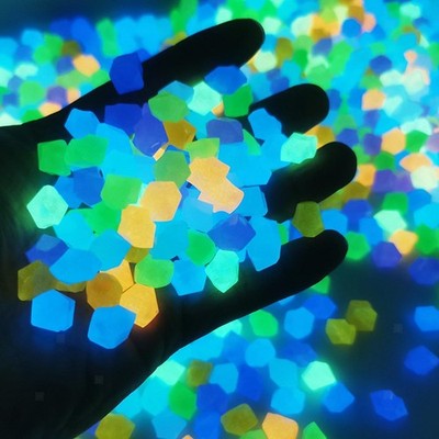 300 Pieces Glowing Pebbles Stones Cobblestones Tank for Landscaping Backyard