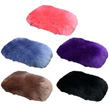 For Car SUV Armrest for Seat Box Pad Furry Cover Sheepskin Wool Fur Soft Fluffy