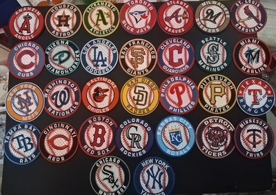 All 30 MLB Team Logos Iron On Patches Round  3'' in  Diameter