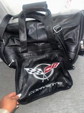 Chevy Corvette Genuine Leather Embroidered Duffle Bag GM  