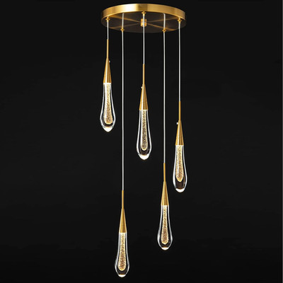 Kitchen Light Fixtures Ceiling Dimmable LED Modern Gold Pendant Light Mini Teard