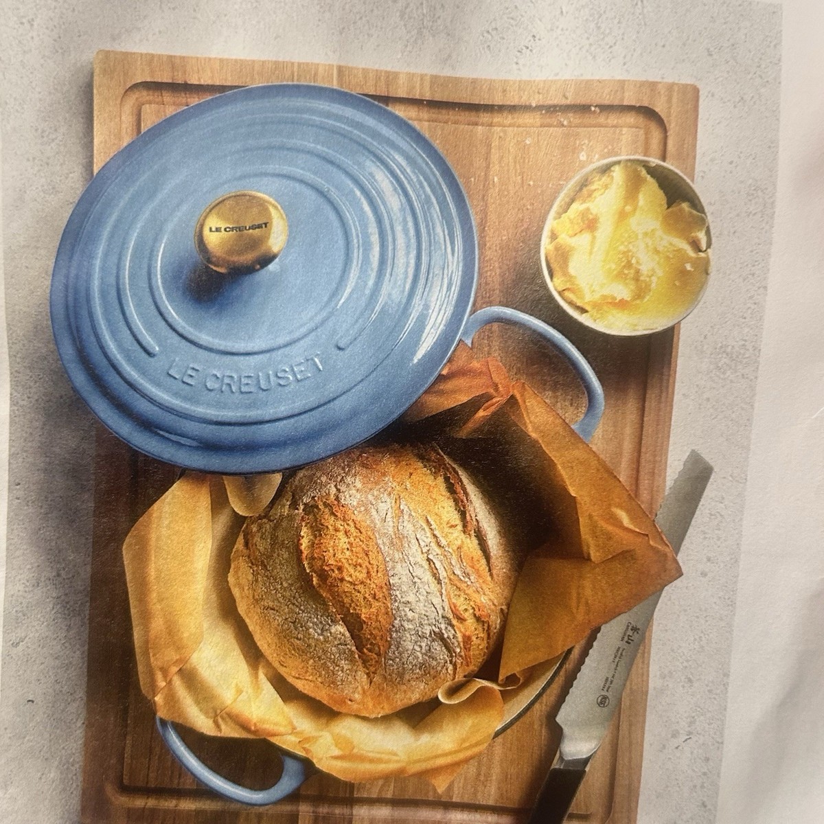 NEW Le Creuset Signature 5.5 Qt. Chambray Blue Cast Iron Round