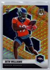 Seth Williams 395 2021 Panini Mosaic Rookie Honeycomb Rookie Denver Broncos Card. rookie card picture
