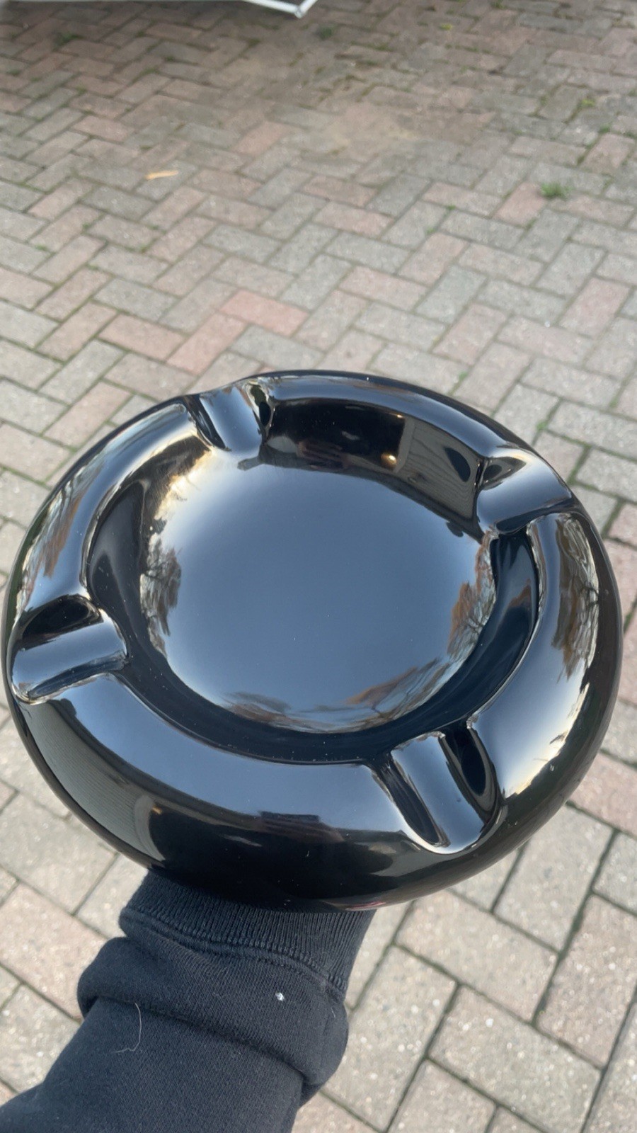 Craftsman's Bench Olympus Black Ceramic 4 Slot Cigar Ashtray