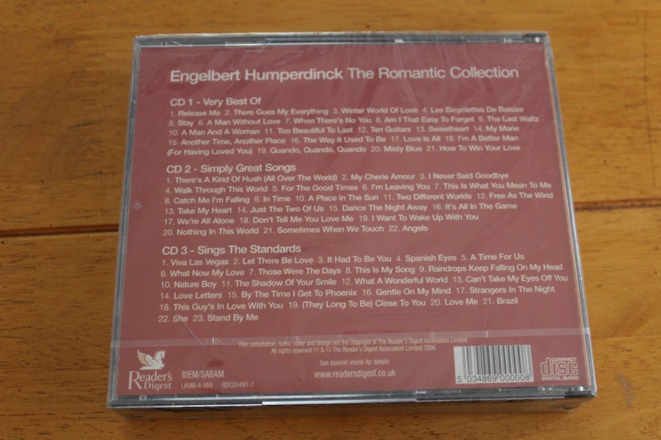 Reader's Digest Engelbert Humperdinck Romantic Collection 3CD Pop Classics New - Image 2 of 2