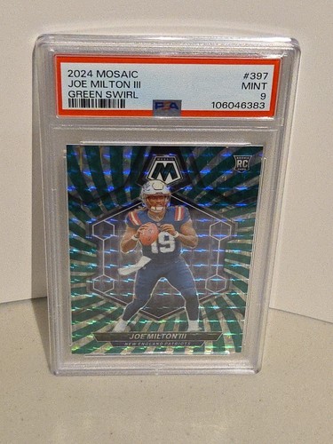 2024 Panini Mosaic Joe Milton III PSA 9 Green Swirl #/13 Rookie FOTL RC - Picture 5 of 7