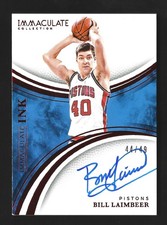 2024-25 Panini Immaculate Ink Bill Laimbeer Auto Ruby 44/49 Pistons