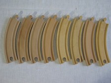 Set 8 Wood Train 2 Sided Curved Track Pieces for Thomas/Brio Trains, Unmarked