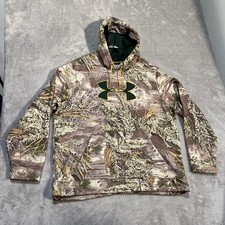 Under Armour Hoodie Mens XL Brown Camo Fleece...