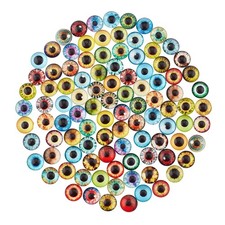 Ornaland 100pcs 12mm Colorful Flat Back Glass Cabochons, Glass Dome Cabochons...