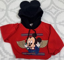 VTG 80 s Mickey Mouse Disney Babies Hoodie With Mickey Ears 9mths Baby Mickey