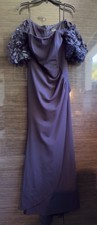 XSCAPE Women’s Purple Floral Appliqué Formal Gown Size 8 Evening Dress