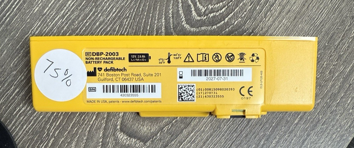Genuine DBP-2003 Battery for Defibtech View Date 2027 12v 2.8Ah 75