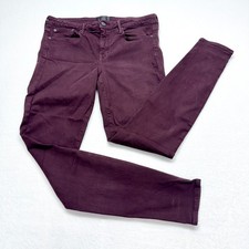 Vince Riley Skinny Jeans Womens Sz 31 Burgundy Maroon Denim Stretch Made in USA