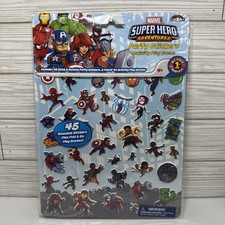 Cra-Z-Art,   45  Reusable Marvel Super Hero Puffy Stickers with Play Scene, New 