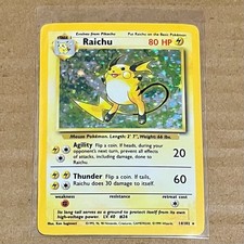 RAICHU - Set Base 14/102 1999 - Holo - Carta Pokémon Rara * VG+ / EX