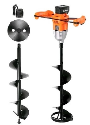 VEVOR Electric Ice Fishing Auger with 8'' Ice & Earth Drill Bit 4Ah 20V Battery