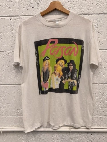 Poison Open Up And Say Ahh! Concert T-Shirt M 8 1980s vintage concert t-shirt, vintage, single stitch, B+ condition