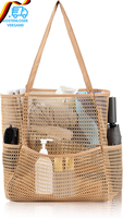 Strandtasche Xxl Mit ReißVerschluss Shopper Damen Groß Mesh Badetasche Familie F