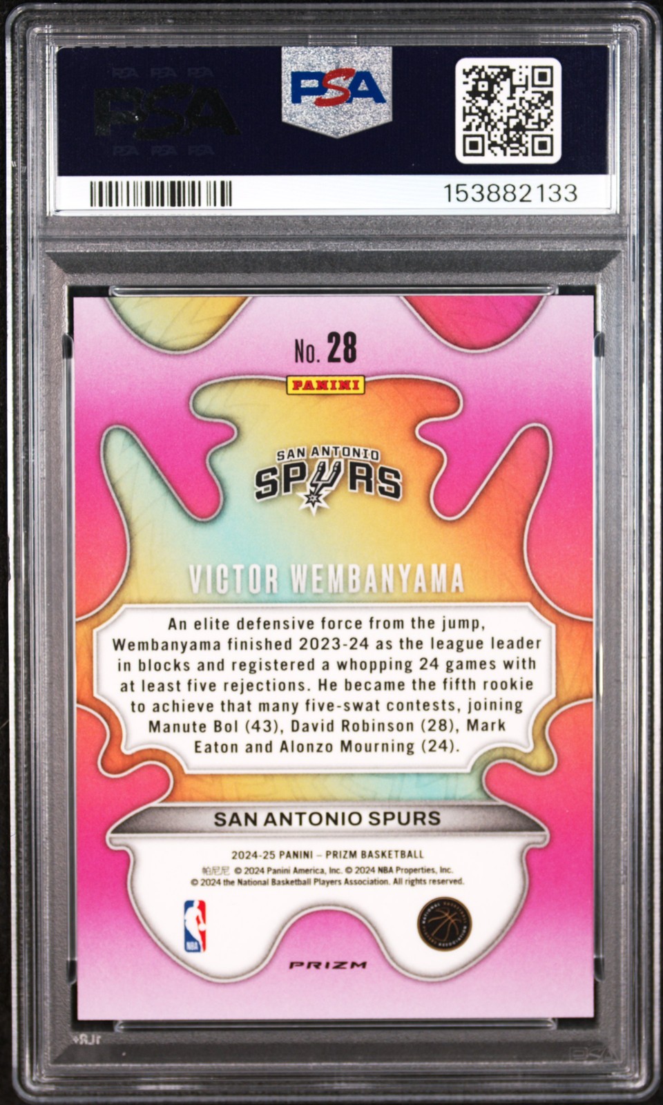 2024 PANINI PRIZM GROOVY #28 VICTOR WEMBANYAMA PSA 10 view 2