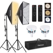 Softbox Lighting Kit, Studio Photography Kit with 2x85W 2800K-5700K Bi-Color ...