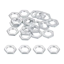 M10x1x2mm Steel Hex Nuts, 40Pcs Metal Screw Nuts Fasteners, 14mm Width