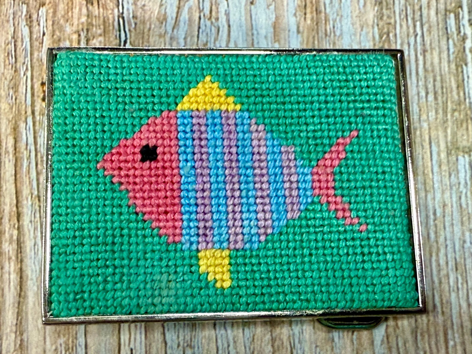 Goldfish Geometric Pattern Multi-Color Needlepoin… - image 15