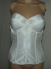 Dominique Bra Bustier 38C White Strapless Satin Longline Bridal