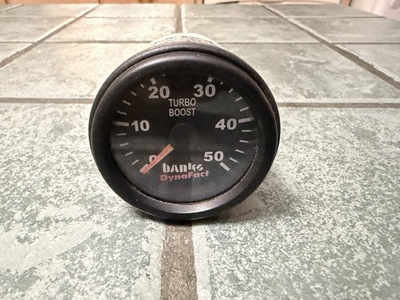 #ad Banks DynaFact Mechanical Boost Pressure Gauge 2 1 16quot; Black Face 63436 0 50 Psi $49.99