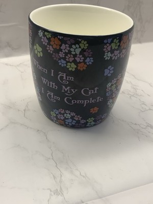 The Animal Rescue Site Cat Coffee Mug, Unique Cat Paw Flower Print 