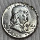 1956 P Ben Franklin Silver Half Dollar. Estimated Uncirculated 64. A0843