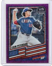 2026 Panini Stars & Stripes Prizm #38 Liam Peterson Disco Purple #/99